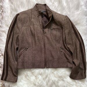 Larry Levine Brown Tweed Jacket